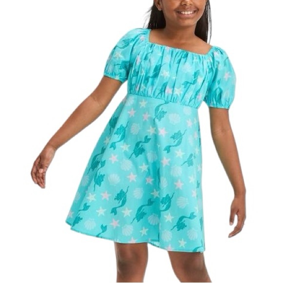 DISNEY PRINCESS girls the Little mermaid casual dress square neck dress XL/14 - Picture 1 of 6